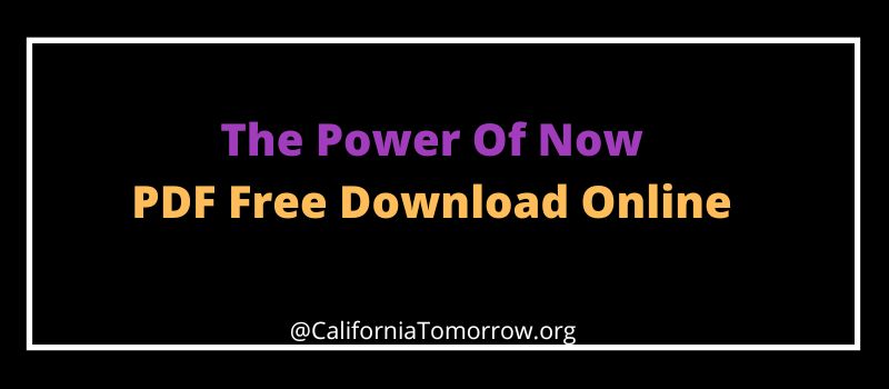 The Power Of Now PDF Free Download Online