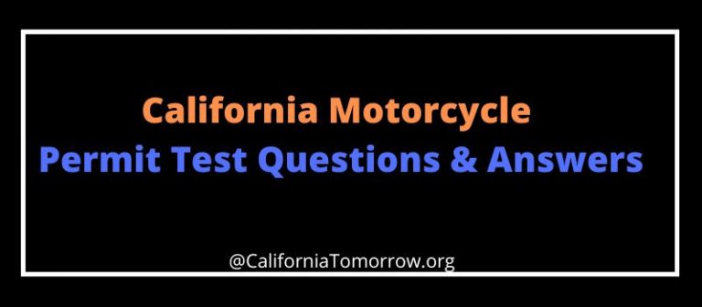 ca motorcycle permit test study guide