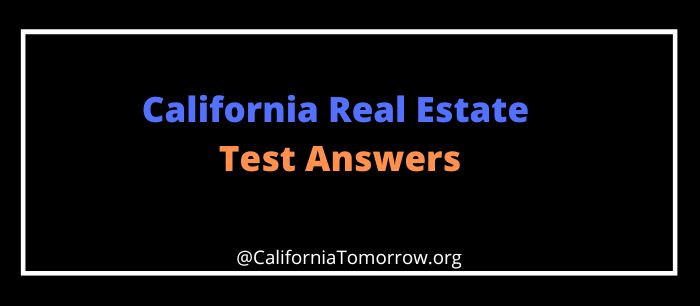 California Real Estate Test Answers