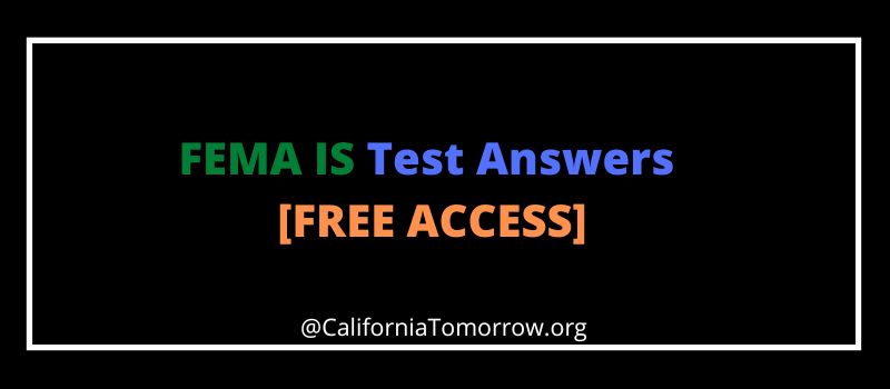 FEMA IS Test Answers key